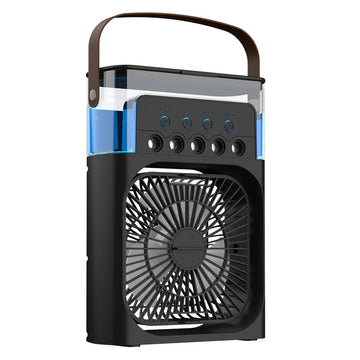 מאוורר קירור נייד 3 ב-1 עם מכשיר אדים ותאורת LED